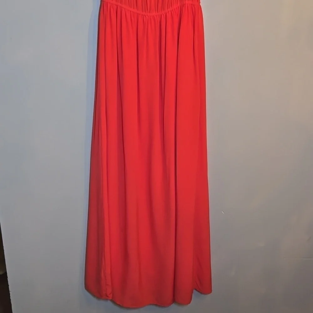 J. Crew Washable Silk Sleeveless A-Line Lined Chiffon Coral Maxi Dress NWOT